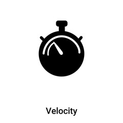 Velocity icon vector isolated on white background, logo concept of Velocity sign on transparent background, black filled symbol