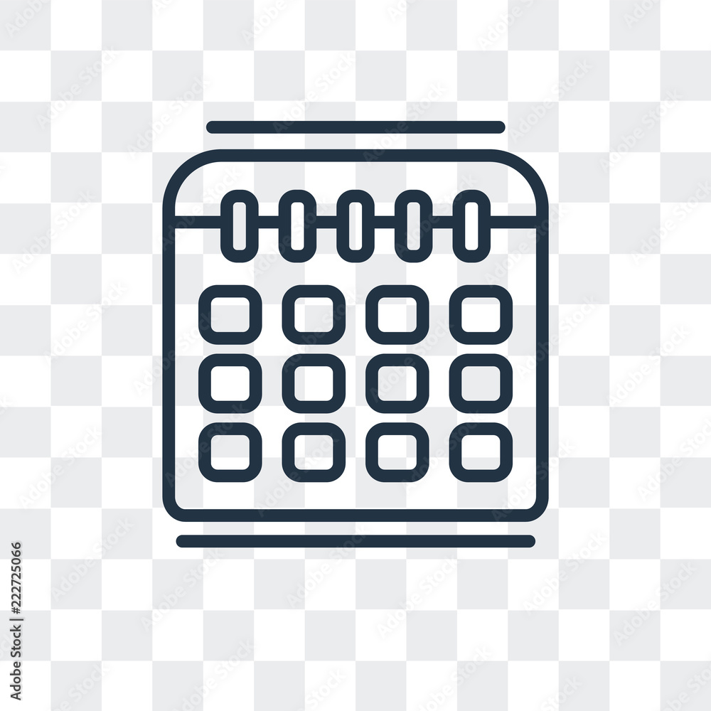 Poster calendar icon isolated on transparent background. modern and editable calendar icon. simple icons ve