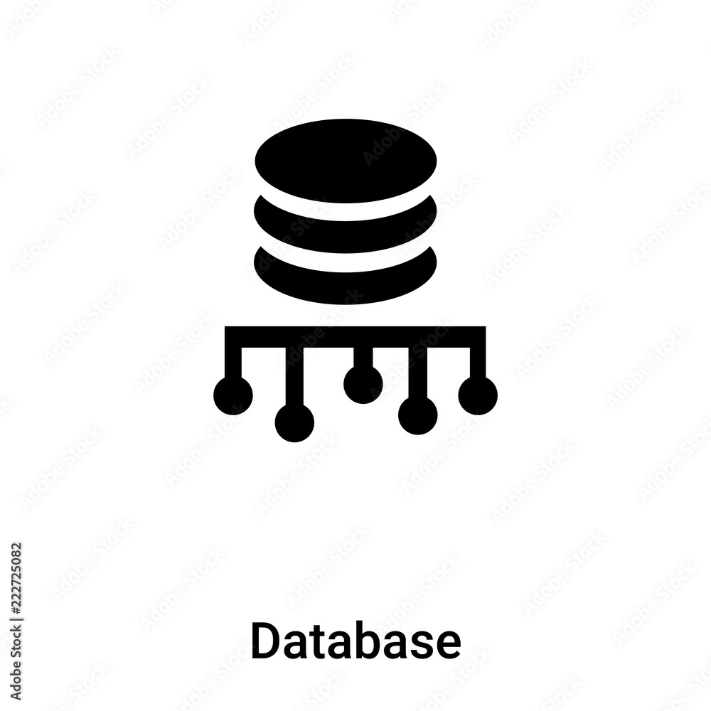 Poster database icon vector isolated on white background, logo concept of database sign on transparent back