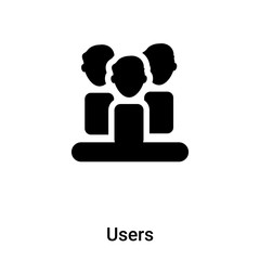 Users icon vector isolated on white background, logo concept of Users sign on transparent background, black filled symbol