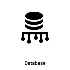 Database icon vector isolated on white background, logo concept of Database sign on transparent background, black filled symbol