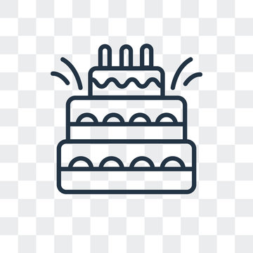 birthday cake icon isolated on transparent background. Modern and editable birthday cake icon. Simple icons vector illustration.