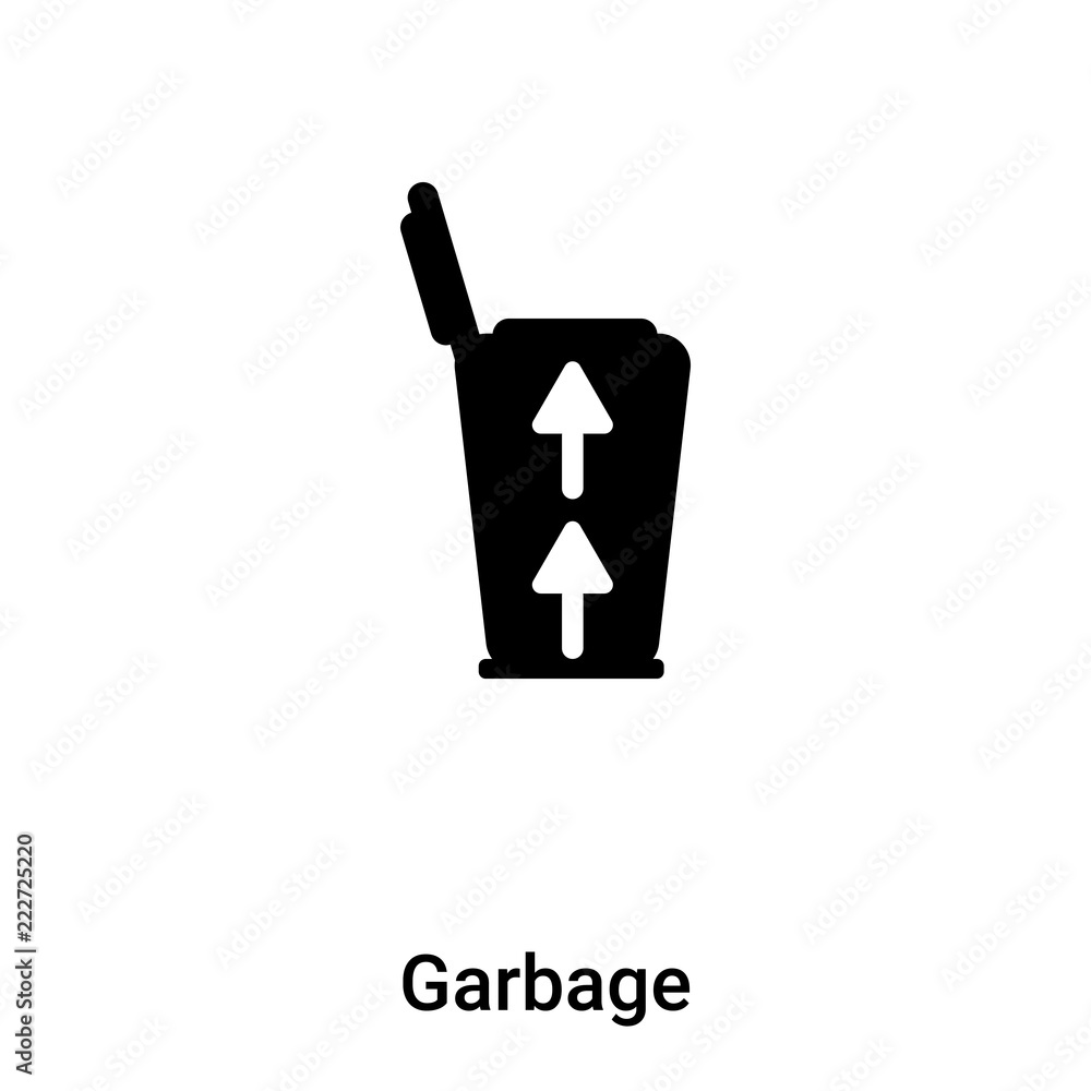 Poster garbage icon vector isolated on white background, logo concept of garbage sign on transparent backgr