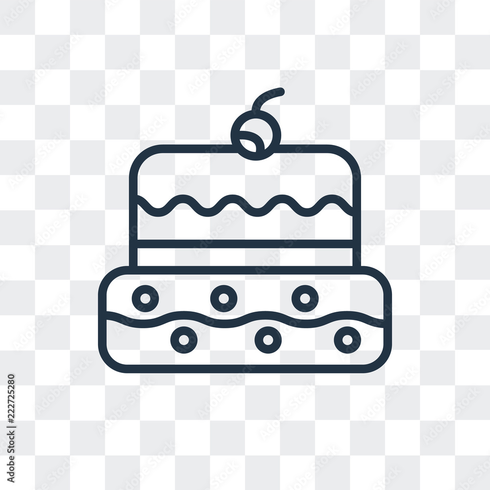 Poster cake icon isolated on transparent background. modern and editable cake icon. simple icons vector ill