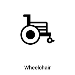 Wheelchair icon vector isolated on white background, logo concept of Wheelchair sign on transparent background, black filled symbol