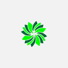flower icon logo with leaf circles, vector illustrations