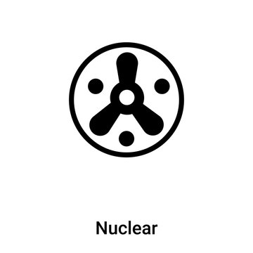 Nuclear icon vector isolated on white background, logo concept of Nuclear sign on transparent background, black filled symbol