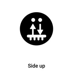 Fototapeta premium Side up icon vector isolated on white background, logo concept of Side up sign on transparent background, black filled symbol