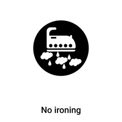 No ironing icon vector isolated on white background, logo concept of No ironing sign on transparent background, black filled symbol