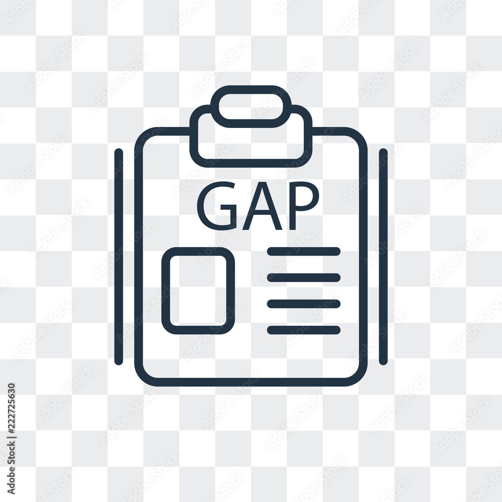 Poster gap icon isolated on transparent background. modern and editable gap icon. simple icons vector illus