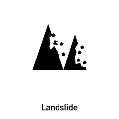 Landslide icon vector isolated on white background, logo concept of Landslide sign on transparent background, black filled symbol