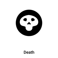 Death icon vector isolated on white background, logo concept of Death sign on transparent background, black filled symbol