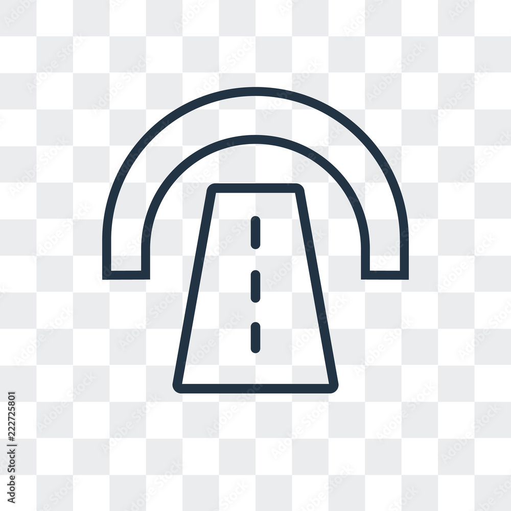 Poster tunnel icon isolated on transparent background. modern and editable tunnel icon. simple icons vector