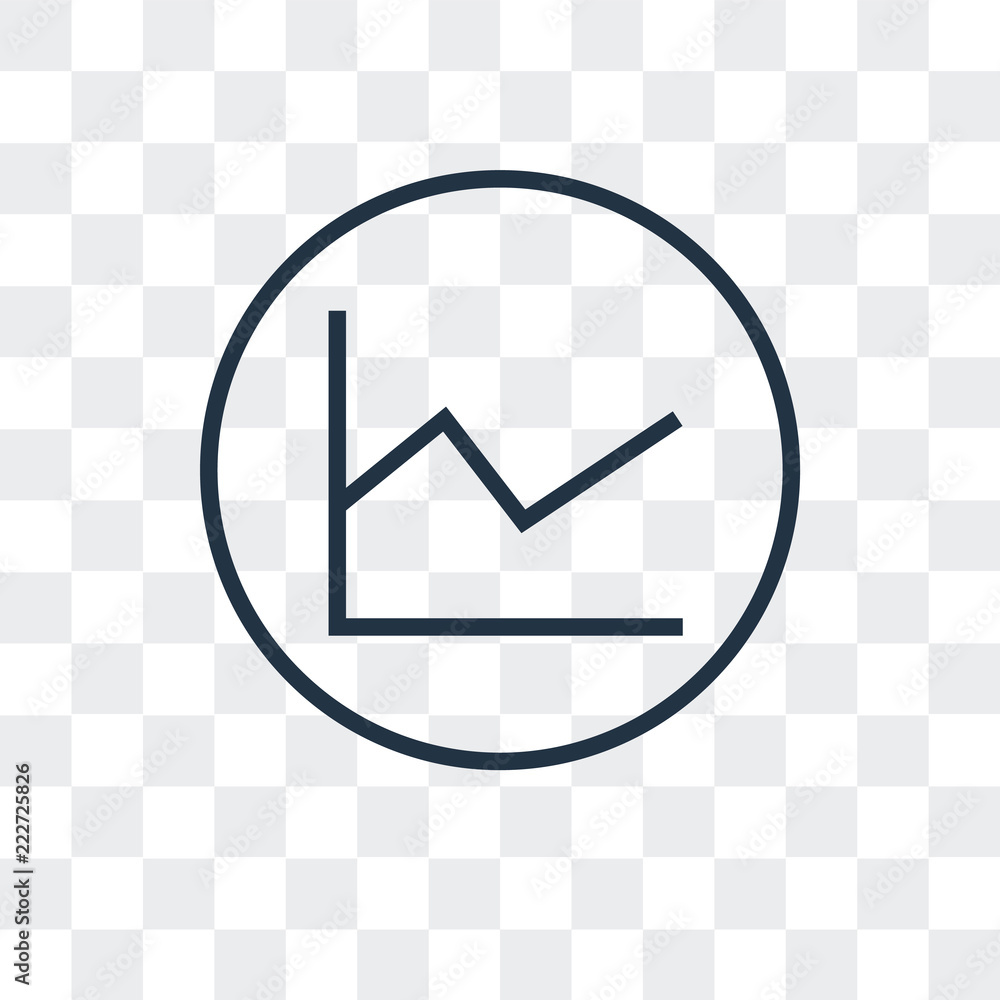 Poster line chart vector icon isolated on transparent background, line chart logo design