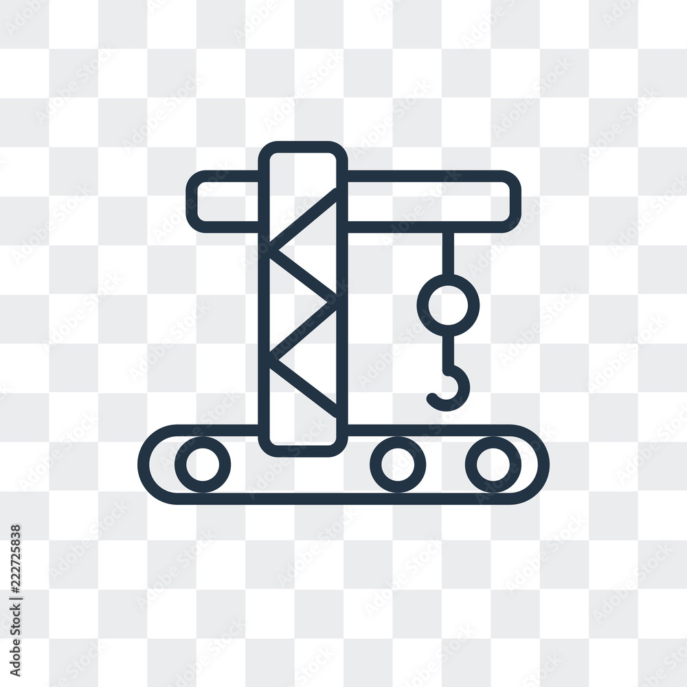 Poster crane icon isolated on transparent background. modern and editable crane icon. simple icons vector i