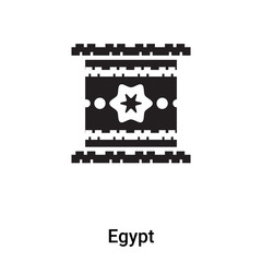 Egypt icon vector isolated on white background, logo concept of Egypt sign on transparent background, black filled symbol