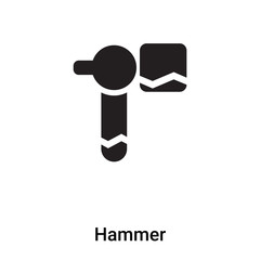 Hammer icon vector isolated on white background, logo concept of Hammer sign on transparent background, black filled symbol