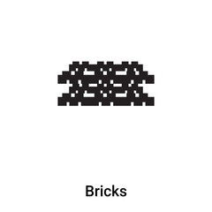 Bricks icon vector isolated on white background, logo concept of Bricks sign on transparent background, black filled symbol