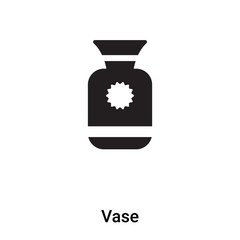 Vase icon vector isolated on white background, logo concept of Vase sign on transparent background, black filled symbol
