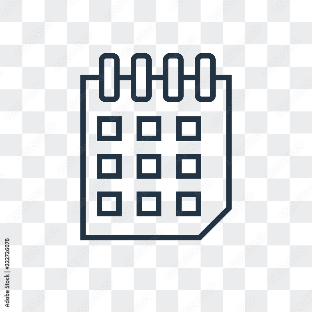 Poster calendar icon isolated on transparent background. modern and editable calendar icon. simple icons ve