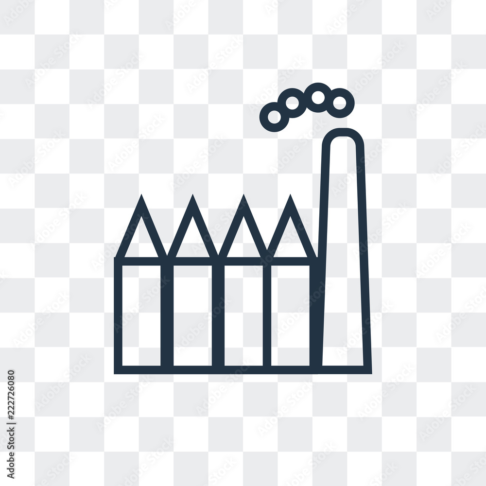 Poster factory icon isolated on transparent background. modern and editable factory icon. simple icons vect