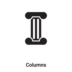 Columns icon vector isolated on white background, logo concept of Columns sign on transparent background, black filled symbol