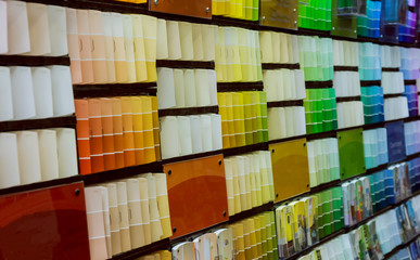 Obraz premium Perspective lines of sample colors shading selecting display at color paint
