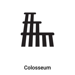 Colosseum icon vector isolated on white background, logo concept of Colosseum sign on transparent background, black filled symbol