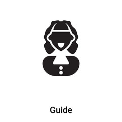 Guide icon vector isolated on white background, logo concept of Guide sign on transparent background, black filled symbol