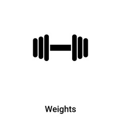 Weights icon vector isolated on white background, logo concept of Weights sign on transparent background, black filled symbol
