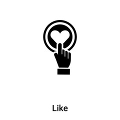 Like icon vector isolated on white background, logo concept of Like sign on transparent background, black filled symbol