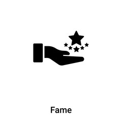 Fame icon vector isolated on white background, logo concept of Fame sign on transparent background, black filled symbol