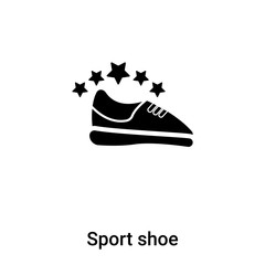 Sport shoe icon vector isolated on white background, logo concept of Sport shoe sign on transparent background, black filled symbol