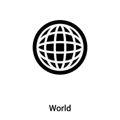 World icon vector isolated on white background, logo concept of World sign on transparent background, black filled symbol