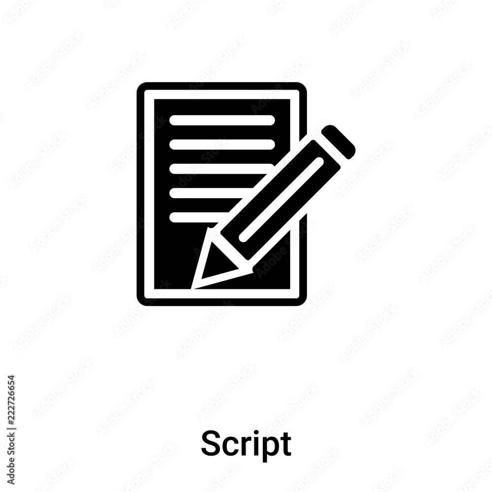 Poster script icon vector isolated on white background, logo concept of script sign on transparent backgrou