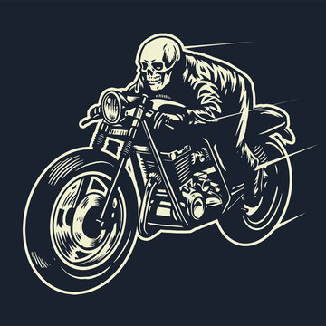 skull ride the cafe racer motorcycle