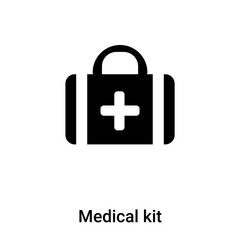 Obraz premium Medical kit icon vector isolated on white background, logo concept of Medical kit sign on transparent background, black filled symbol