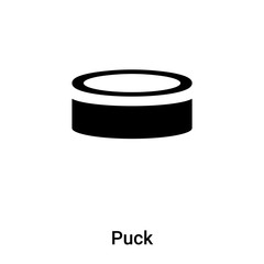 Puck icon vector isolated on white background, logo concept of Puck sign on transparent background, black filled symbol