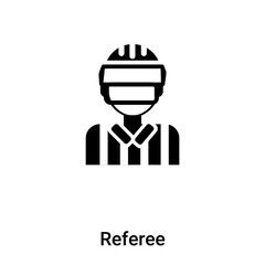 Referee icon vector isolated on white background, logo concept of Referee sign on transparent background, black filled symbol