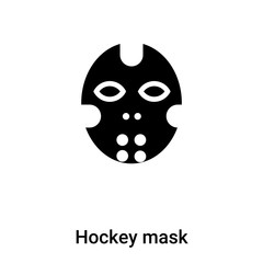 Hockey mask icon vector isolated on white background, logo concept of Hockey mask sign on transparent background, black filled symbol