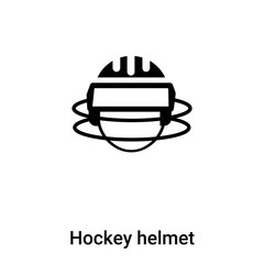 Hockey helmet icon vector isolated on white background, logo concept of Hockey helmet sign on transparent background, black filled symbol