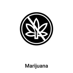 Marijuana icon vector isolated on white background, logo concept of Marijuana sign on transparent background, black filled symbol