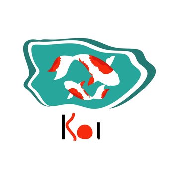 Koi logo japan fish japanese symbol background illustration vector stock