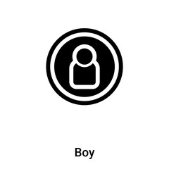 Boy icon vector isolated on white background, logo concept of Boy sign on transparent background, black filled symbol