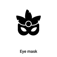 Fototapeta premium Eye mask icon vector isolated on white background, logo concept of Eye mask sign on transparent background, black filled symbol