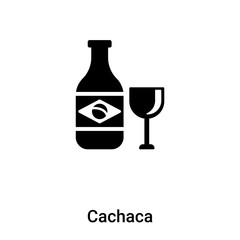 Cachaca icon vector isolated on white background, logo concept of Cachaca sign on transparent background, black filled symbol