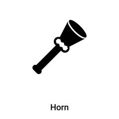Horn icon vector isolated on white background, logo concept of Horn sign on transparent background, black filled symbol
