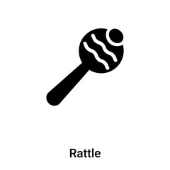 Rattle icon vector isolated on white background, logo concept of Rattle sign on transparent background, black filled symbol