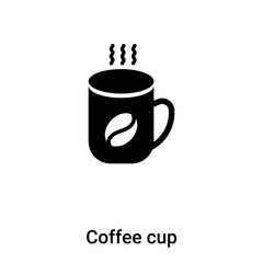 Coffee cup icon vector isolated on white background, logo concept of Coffee cup sign on transparent background, black filled symbol