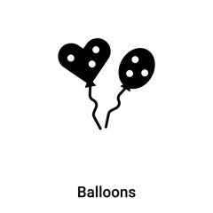 Fototapeta na wymiar Balloons icon vector isolated on white background, logo concept of Balloons sign on transparent background, black filled symbol